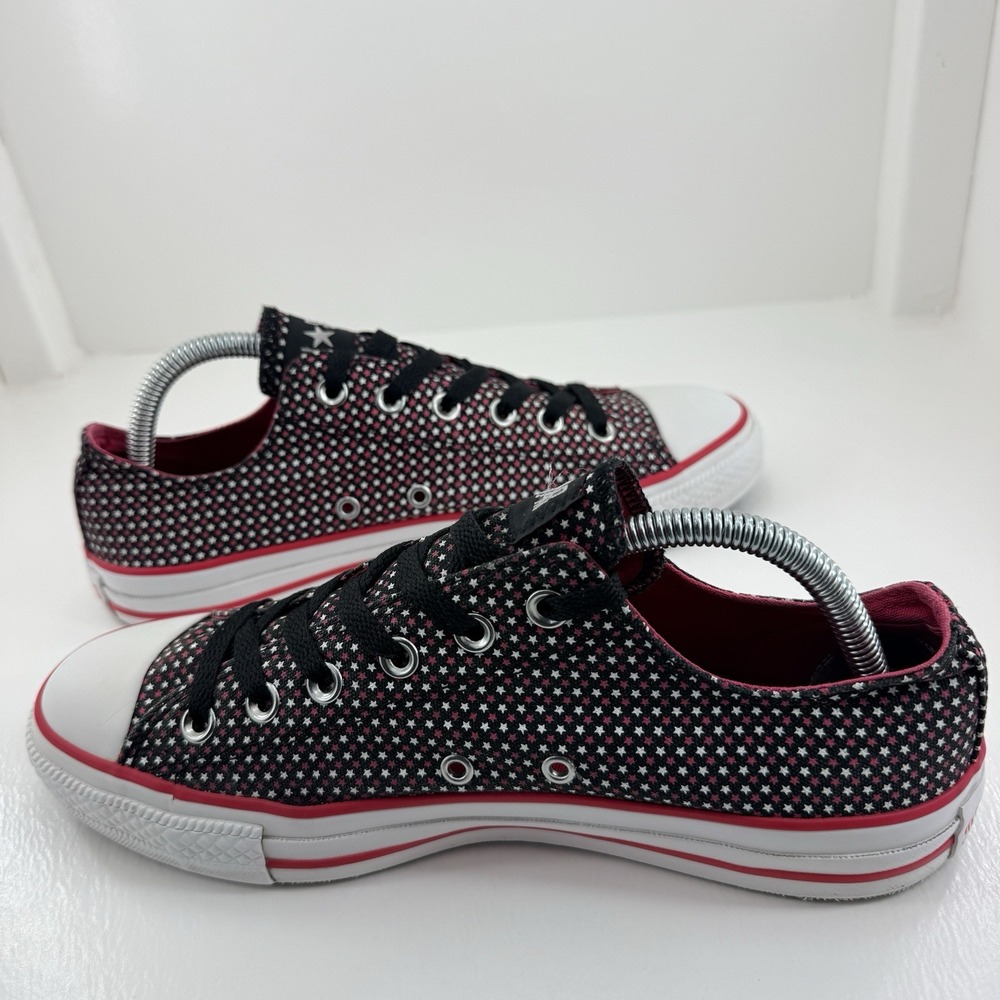 Converse Chuck Taylor All Star Women 10 Black Pink Star Print Low Top Sneakers - Picture 9 of 14